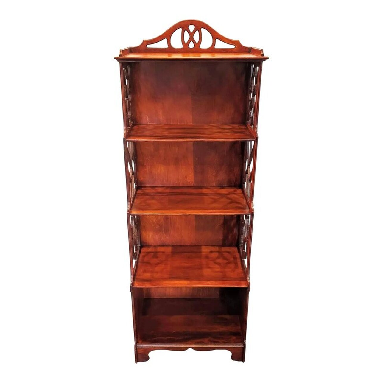 English victorian turned leg three shelf small wooden etagere display shelf